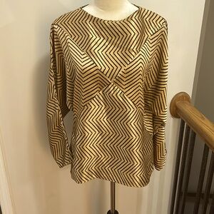 Geometric print dolman sleeve blouse